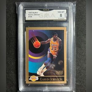 1990 SKYBOX  BASKETBALL #138 MAGIC JOHNSON GMA 8 NM-MT Los Angeles Lakers HOF
